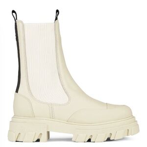 Ganni Mid Chelsea Boot Oyster Gray Size 40